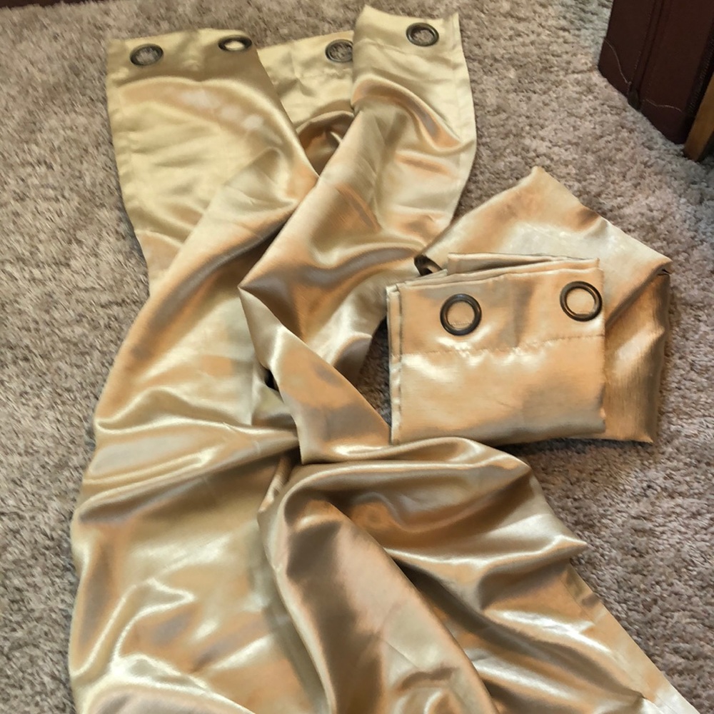 Textured Gold Curtain Panels